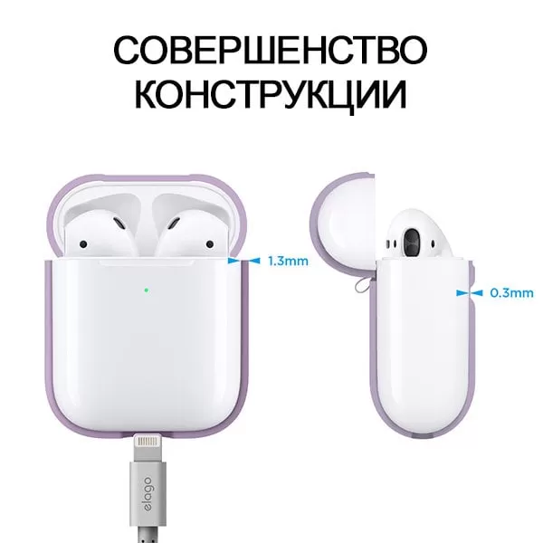 Чехол Elago Silicone case для AirPods 2, лавандовый