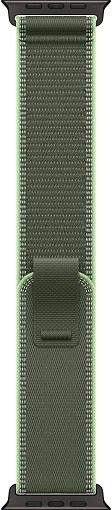 Apple Watch Ultra 3 49 мм, корпус из черного титана, ремешок Trail зеленого цвета, размер M/L