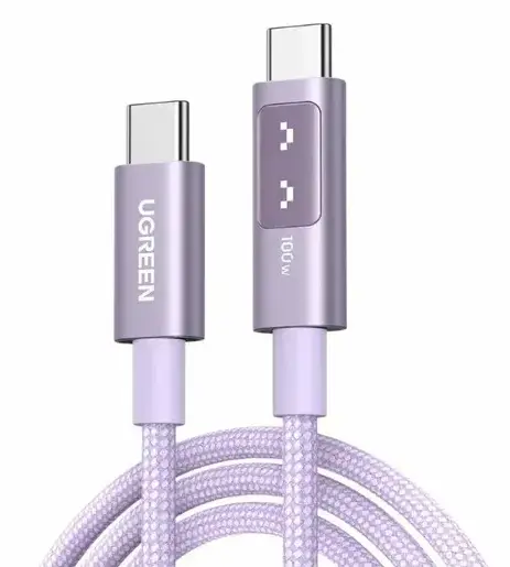 Кабель UGREEN UNO 5A Type-C to Type-C 1m, розовый
