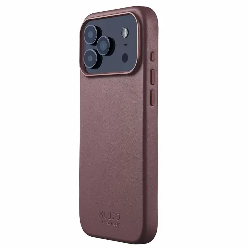 Чехол Mujjo Leather для iPhone 17 Pro Max, бронзовый красный
