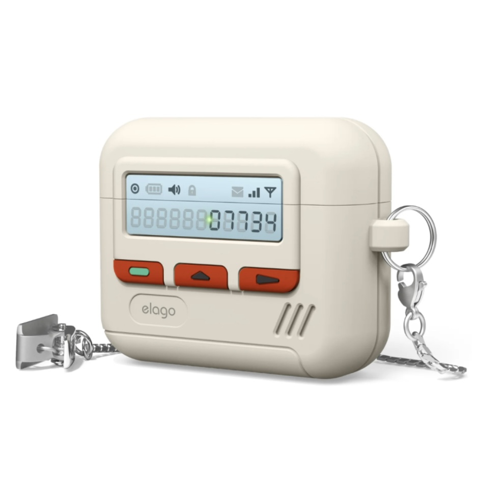 Чехол Elago для AirPods 4 Unique Pager Hang case, классический белый